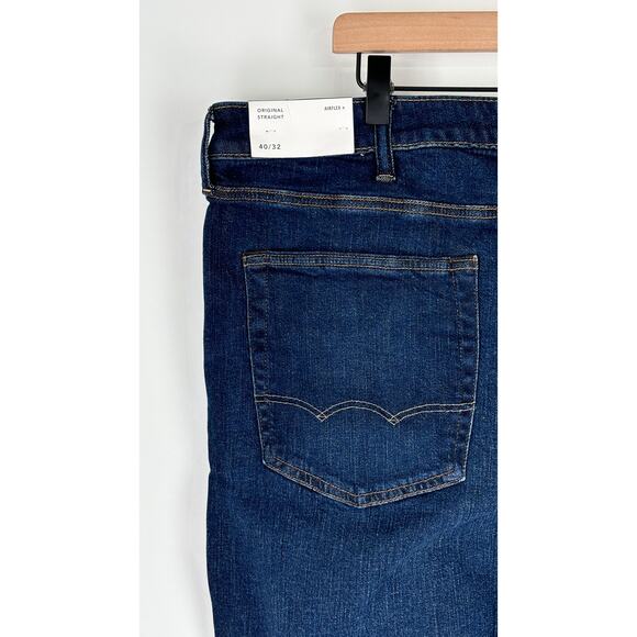 American Eagle AirFlex+ Original Straight Jeans Mens 40x32 Denim New Rich Indigo - Picture 8 of 12